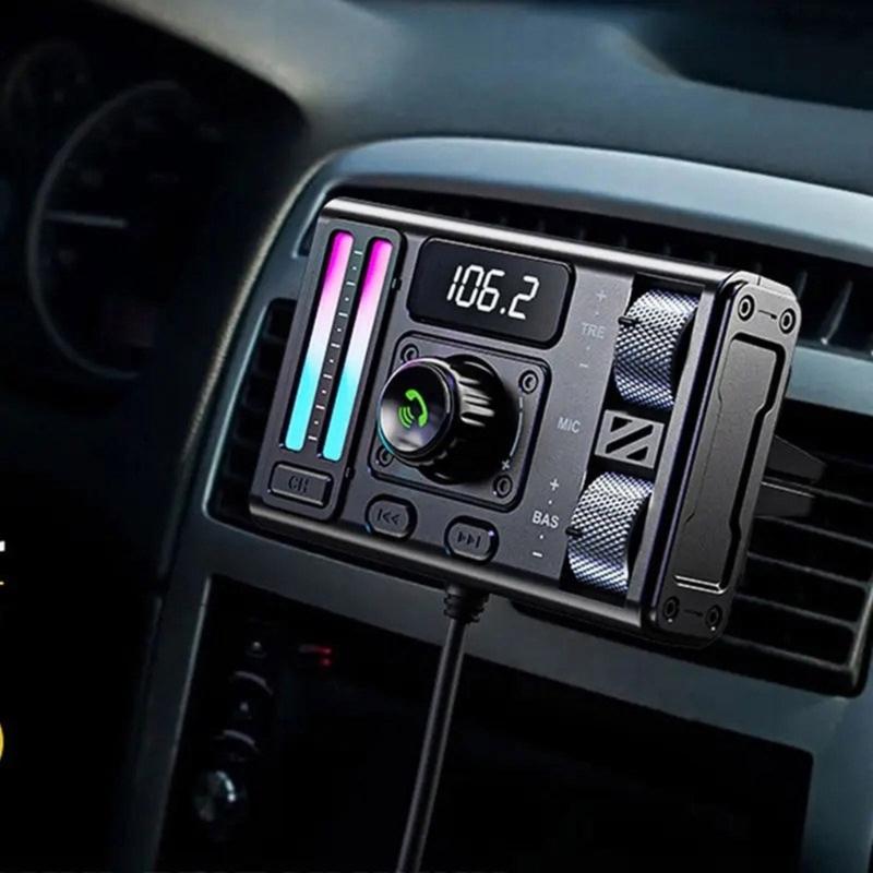 Wireless Bluetooth-compatible FM Radio Adapter Music Player FM Transmitter with Handsfree Calling USB Ports Charging