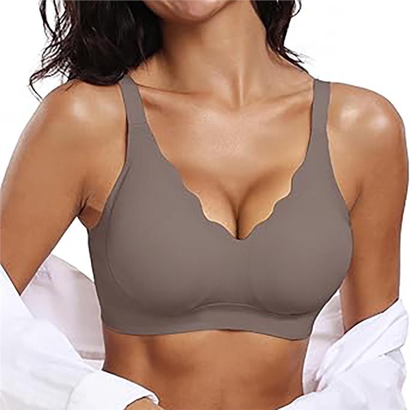 

Seamless Push-Up Wire-Free Bra for Plus Size - Anti-Sagging Women s Underwear L сірий колір