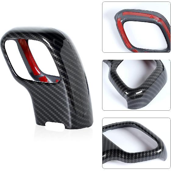 Cache-Pommeau de Levier de Vitesse JeCar Garniture Accessoires Intérieurs pour Ford F150 2015-2020 (Aspect fibre de carbone)