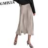 GMXIA Women's Fashion Casual Solid Color Print Summer Spring Skirt