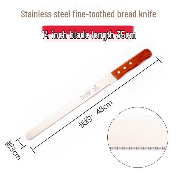 Stainless Steel Serrated Bread & Cake Knife - No Crumbs Slicing
