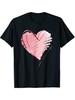 Pink Watercolroful Heart Graphic Tee Men Valentine Love Print Casual Cotton Short Sleeve T-Shirt Daily Gift