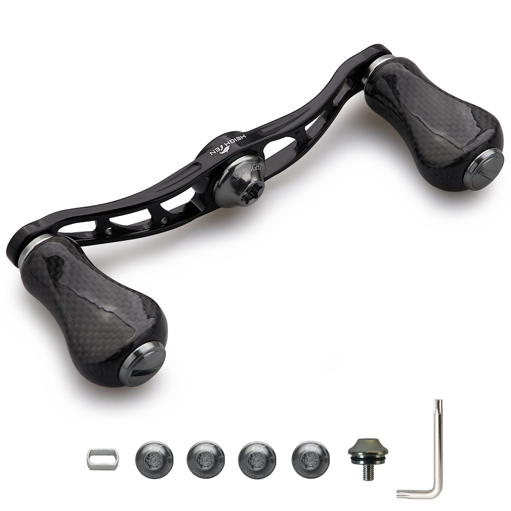 

Рукоятка катушки HEIGHTEN 90 мм с карбоновой ручкой для универсальных мультипликаторных катушек Abu, рукоятка серии Arch Gourd, ручка 20 мм, 20 мм/21 мм Shimano, Daiwa, (90мм - -