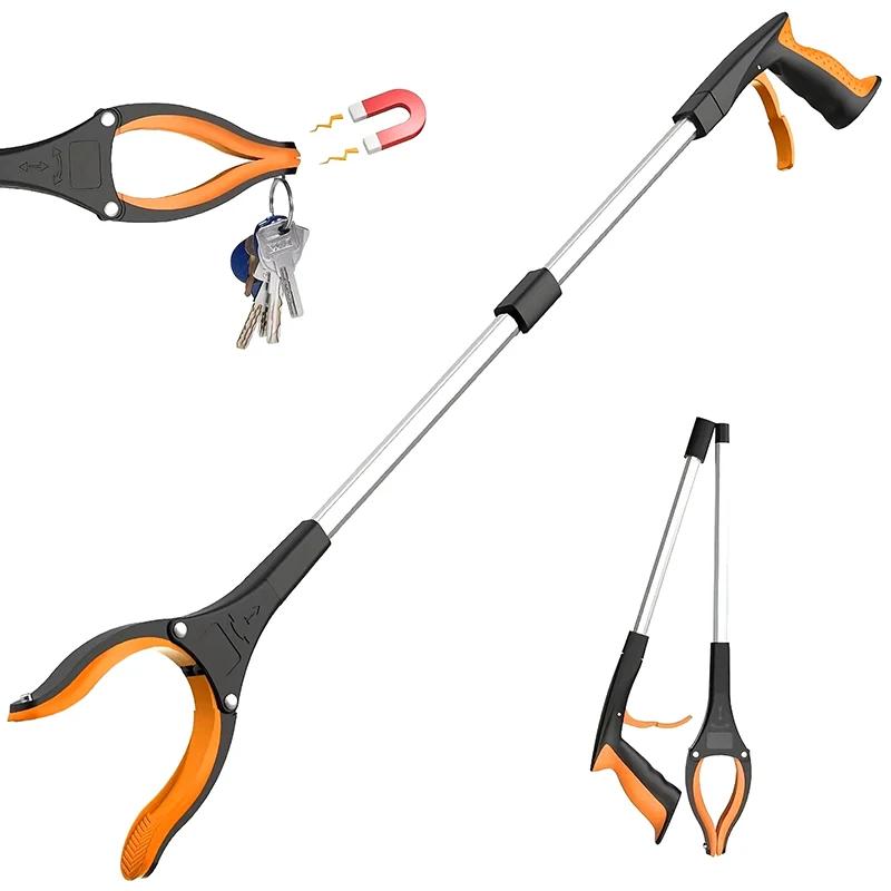 32 Inch Extra Long Foldable Reacher Grabber Tool for Elderly Hand Aid Trash Pick Up Litter Picker Home Cleaning Assistance Tool