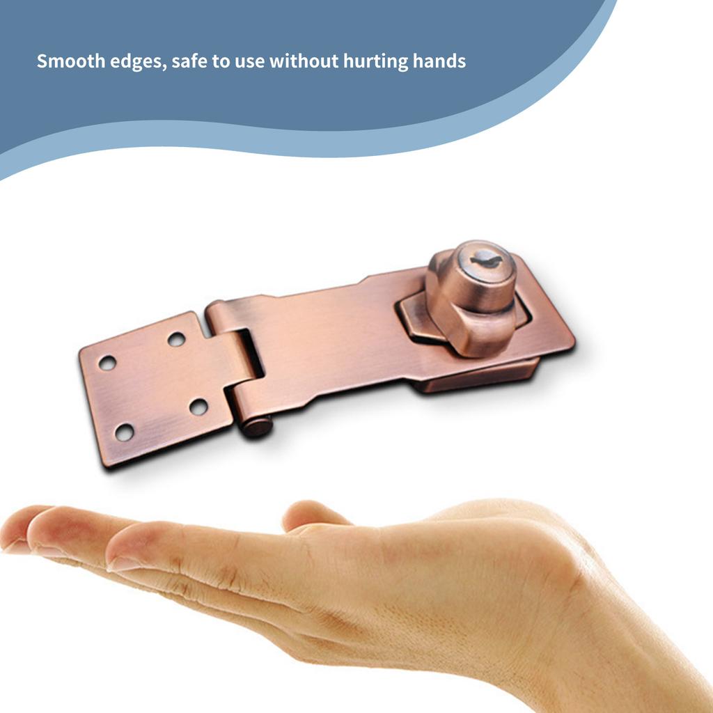 Industrial Locking Hasp Security Door Clasp Lock Safety Padlock Hasp Heavy Duty Safety Hasps with Key for Household