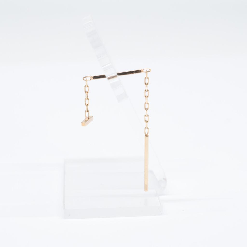 HIROTAKA [Excellent Condition] AB45KME K10 ALL ABOUT BASICS Toggle Chain, Single Ear Earring Yellow GoldUsed