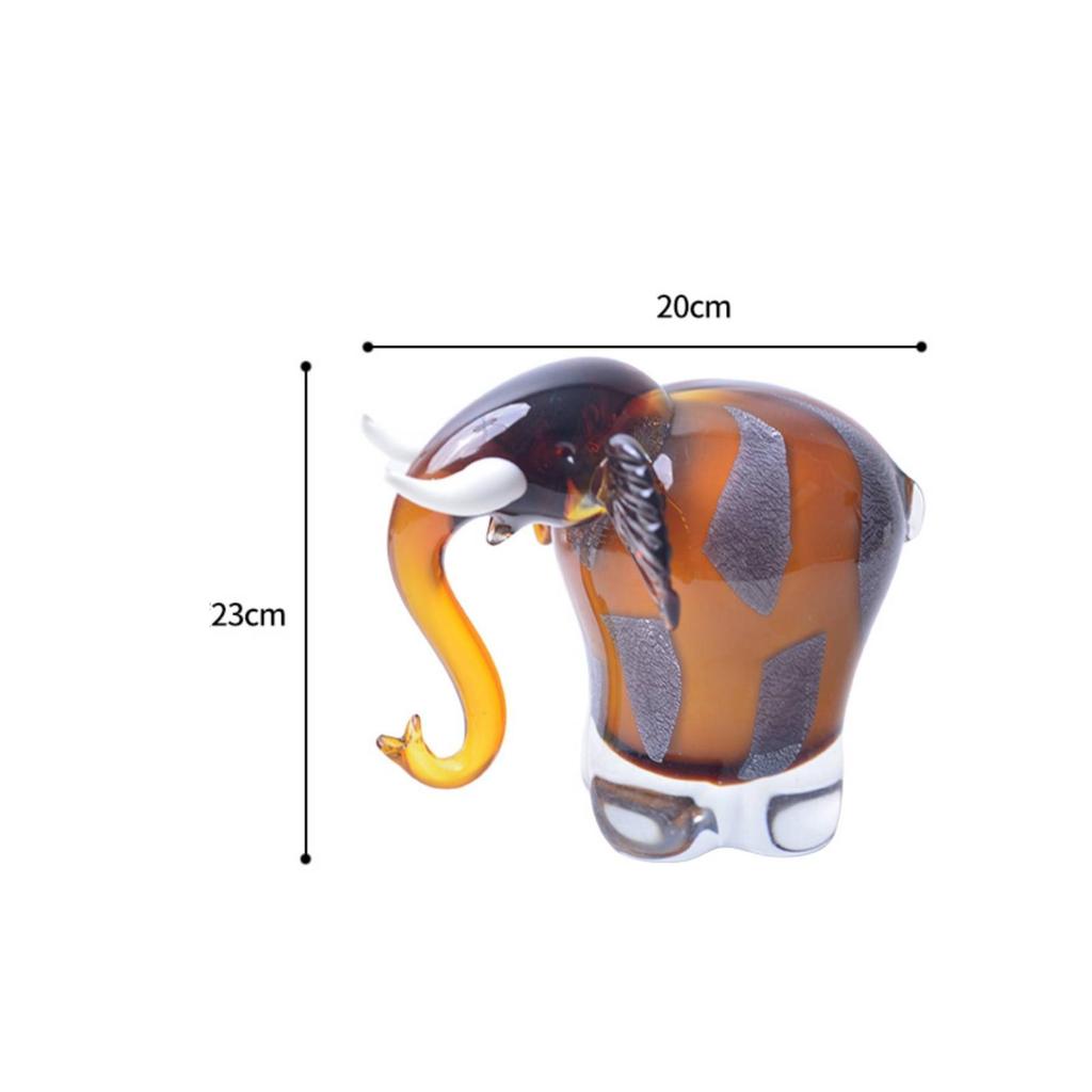 Handmade Elephant Figurine Artisanal Glass Elegant Decor Reflective for