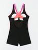 Women's European & American Style Boyshort Racerback Swimsuit - Sporty, Slimming One-Piece for Surfing and Swimming.