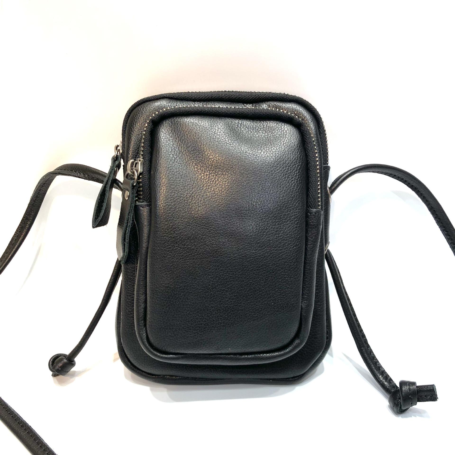 

Летняя женская сумка через плечо 2026 года, ручной работы, из натуральной кожи высшего качества - Легкий кошелек для монет и мелочи, Маленькая сумка на плечо чёрный