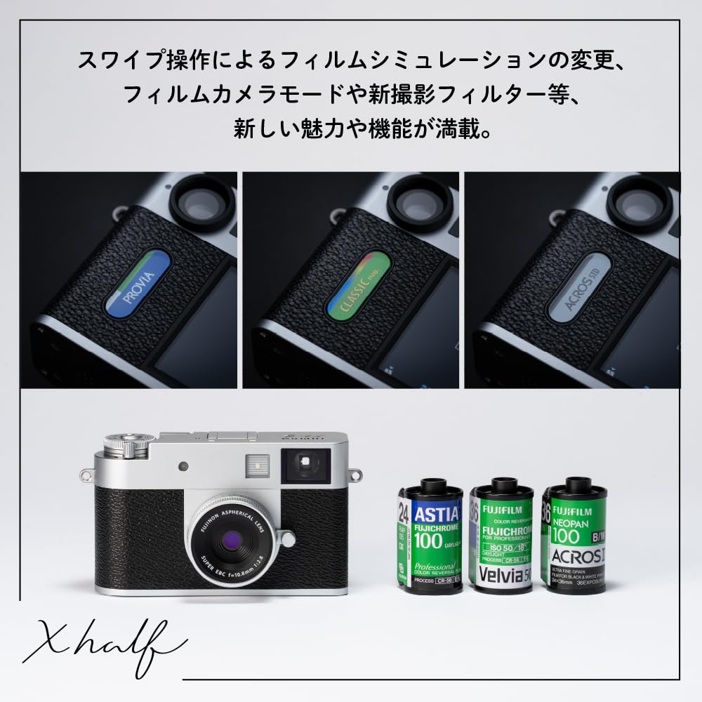 Fujifilm Compact Digital F Bilingual Support X-Half Camera, Black, X-HF1-B JP,