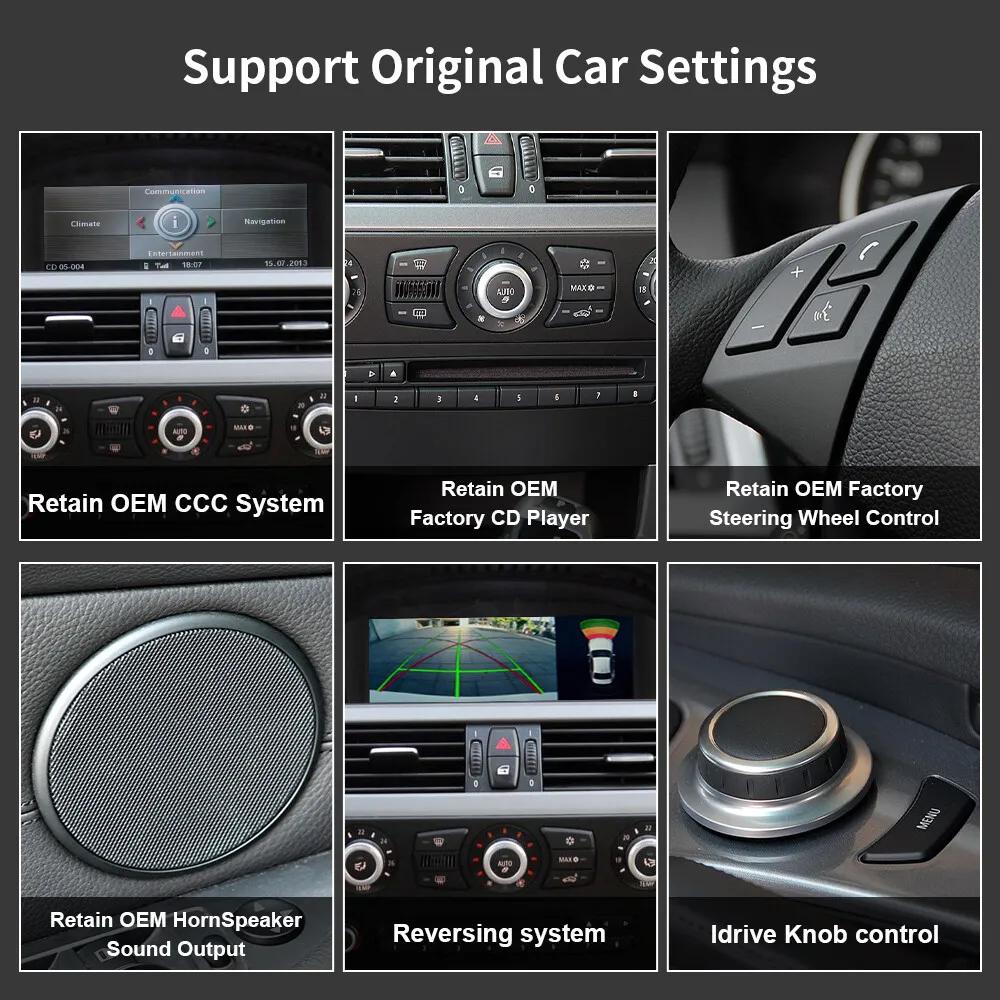 Pour BMW Série 5 E60 E61 E63 E64 E90 E91 E92 E93 CCC CIC Sans Fil CarPlay Andorid Auto Autoradio Autoradio Lecteur Multimédia