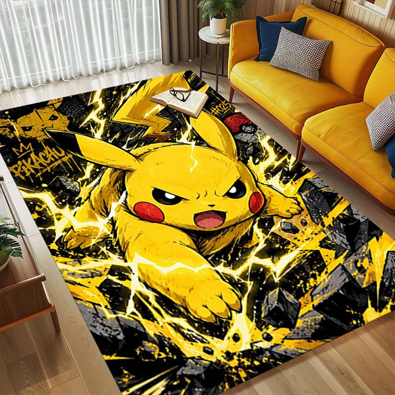 Pikachu Power Living Room Nonslip Area Rug Soft Carpet For Bedroom Game Playroom Sofa Office Home Decor Doormat Christmas Gift C922433