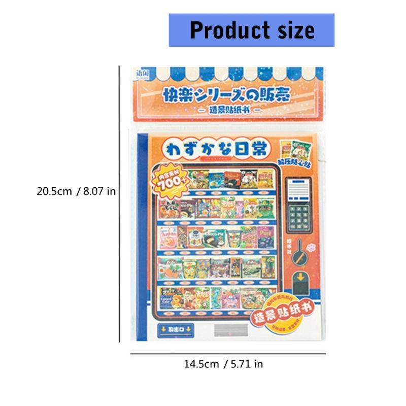 Cartoon 3D House Scene Sticker Miniature Simulated Store Scene Sticker for Scrapbooking Journal Notebook Photo Album