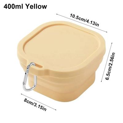 1Pcs Durable Square Folding Silicone Bowl Small Non-Slip Camping Bowls with Hook Portable Food Containers Box For Travel