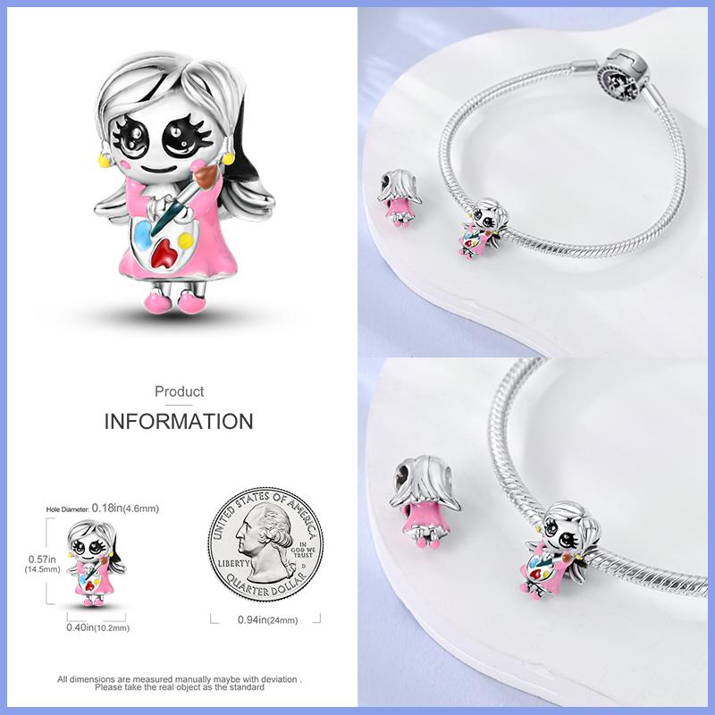 New In Real Copper Boys And Girls Bicycle Charms Beads Fit Qikaola Original Bracelets Fine Diy Jewelry Making