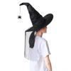 Black Ruffled Lace Velour Witch Hat with Harry Map Design