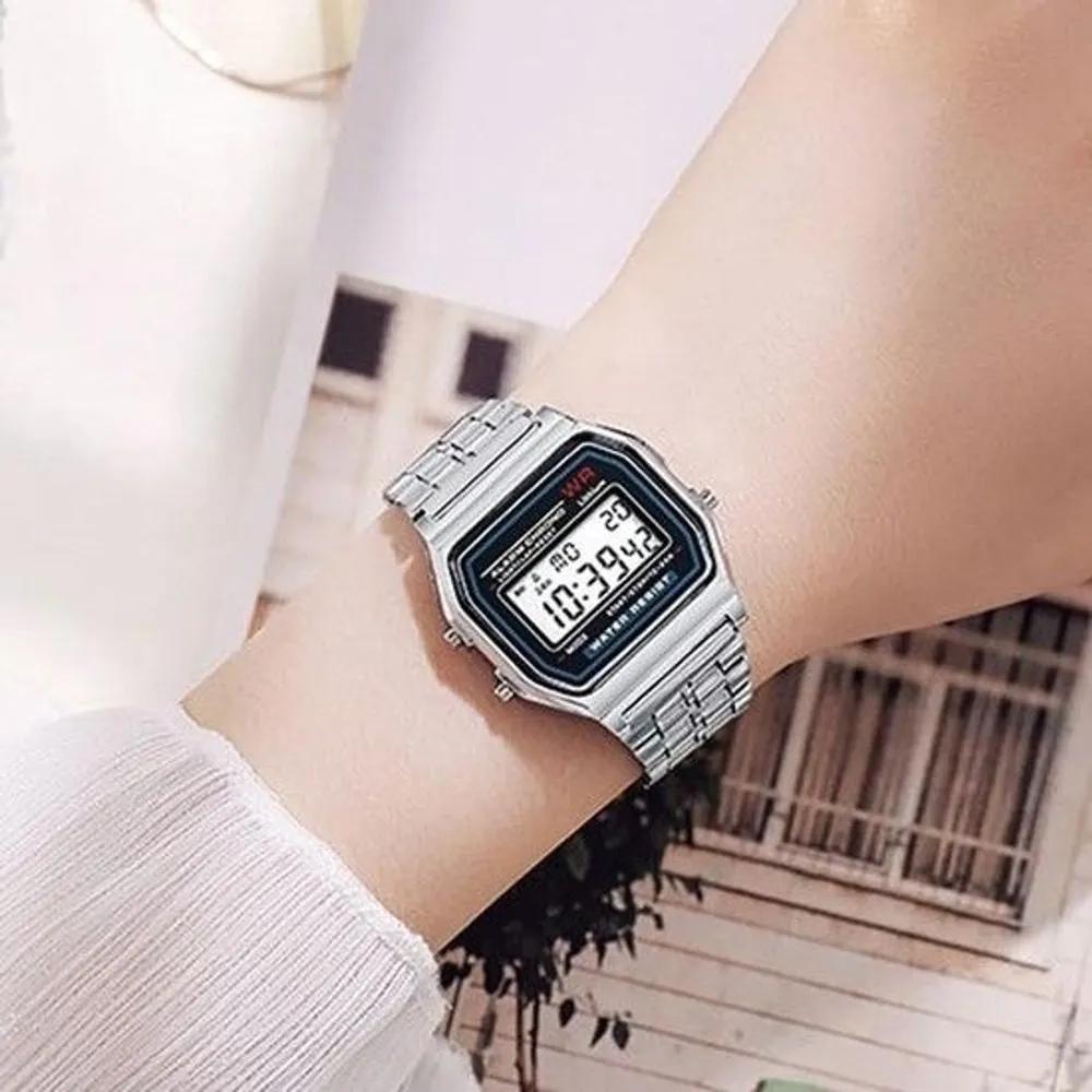 Watch Electronic Wristwatch Digital Stopwatch Fashion Metal (46325981) black