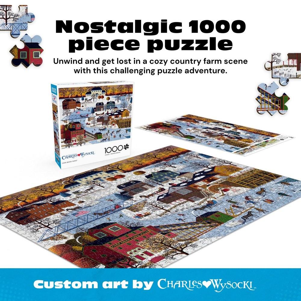 Buffalo Games Charles Wysocki Festive Winter Scene 1000-Piece Jigsaw Puzzle for Adults and Families