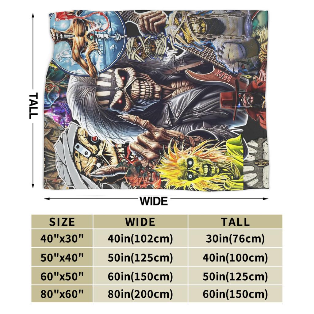 I-Irons M-Maidens Flannel Blanket Winter Warm Bedding Throws for Girls Boys Couch Chair Aesthetic Bedspread Sofa Bed Cover