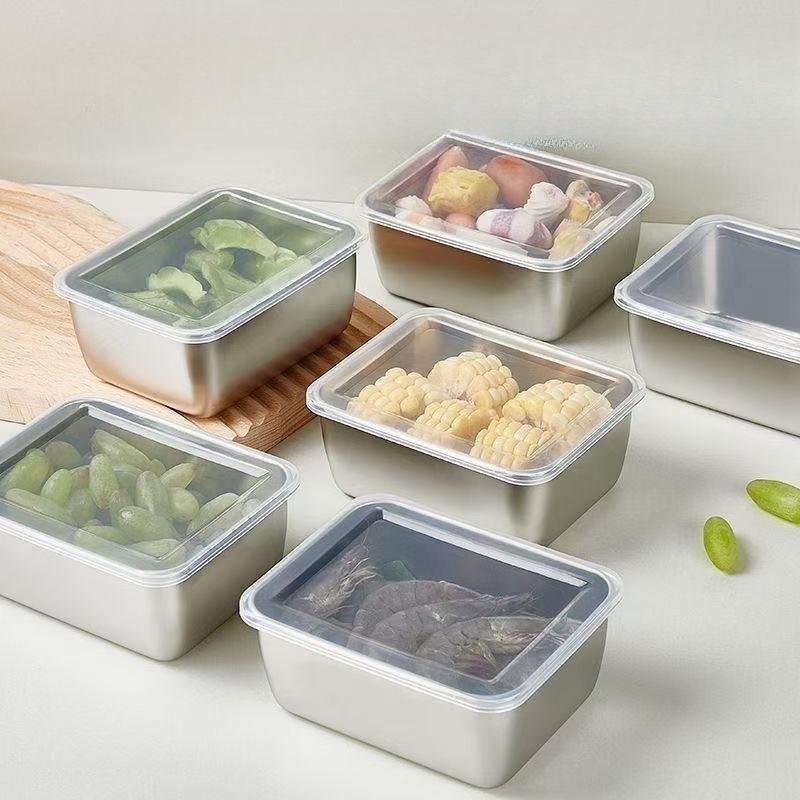 6 pcs Stainless Steel Food Storage Containers Set With Lids - Leakproof, Stackable & Reusable For Camping, Picnics, School
