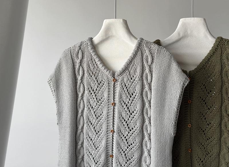 JuZhi Spring Knit Korean Style Loose Drop-Shoulder Sweater Vest Jacket