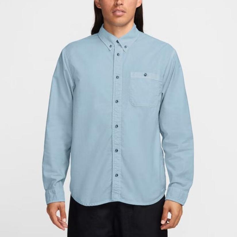 Nike Ss25 As M Nl Oxford Long Sleeve Button Down Shirt Men Shirts Blue HJ7271-422