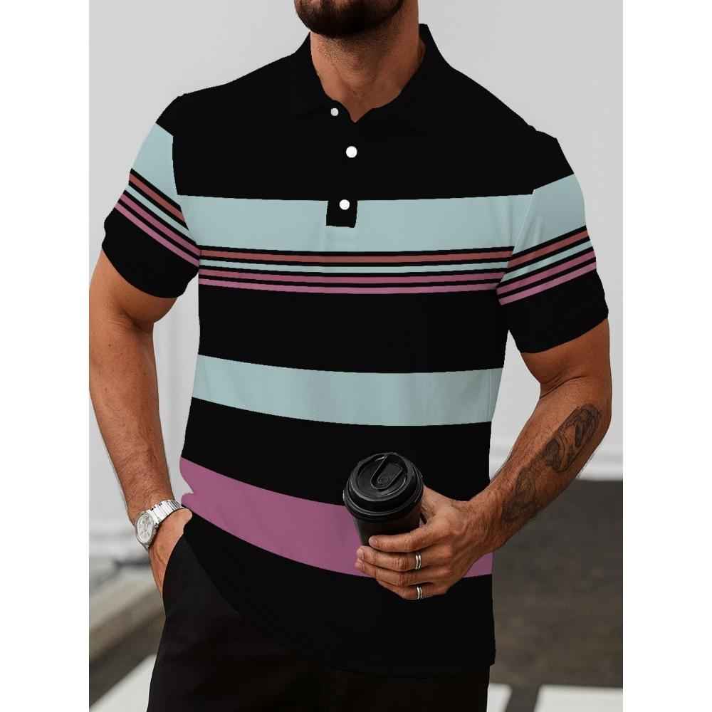 features a casual fashionable and comfortable 3D striped pattern print S