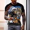 Men's T-shirt Casual 3D Digital Print Skull Men's Sports Short Sleeved T-Shirts