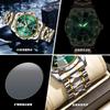 BINBOND Business Men Quartz Watch Rhombus Mirror Original Waterproof Luminous Stainless Steel Clock Male Date Week Wristwatch
