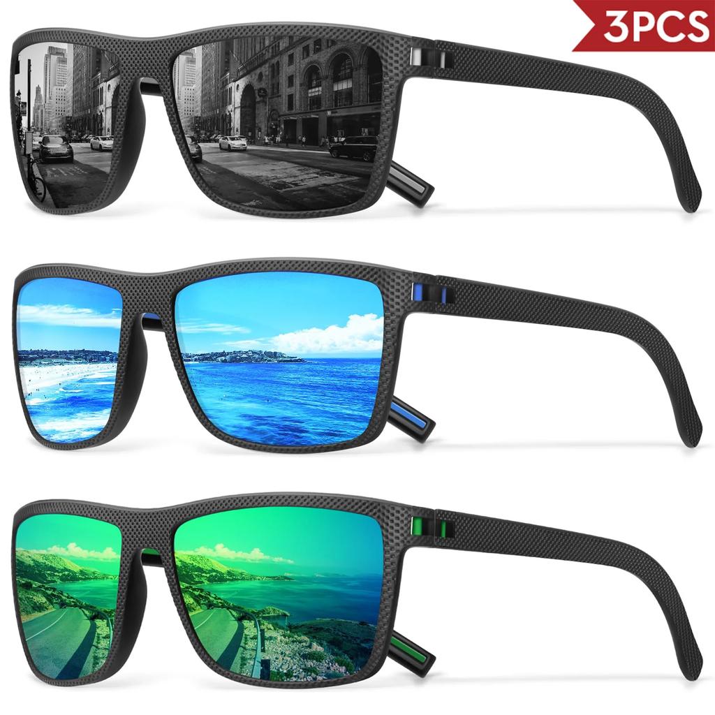 3/4 Pack Sunglasses Men Sun Glasses For Women Men Trendy Retro Mirror Lens For Driving Fishing Uv400 Protection