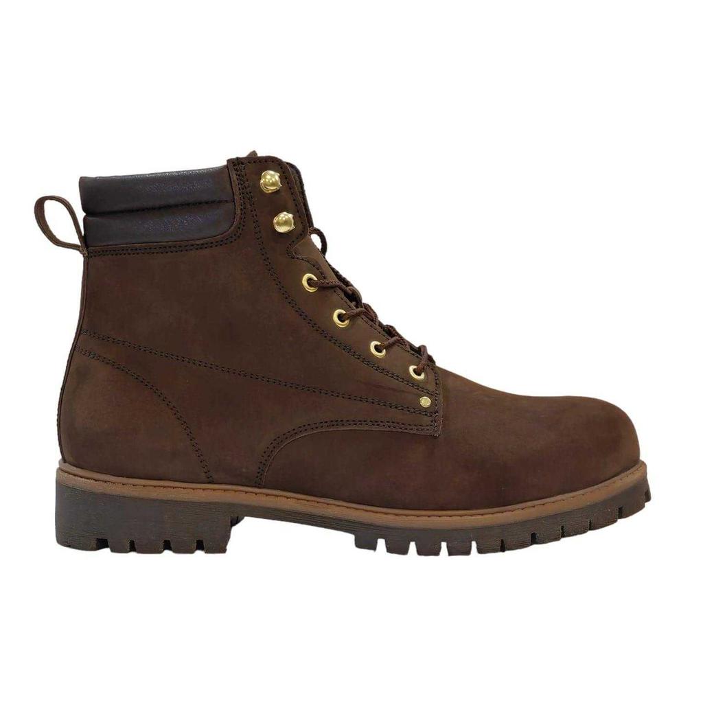 Nicholas Deakins Mens Ash Leather Padded Collar Ankle Boots