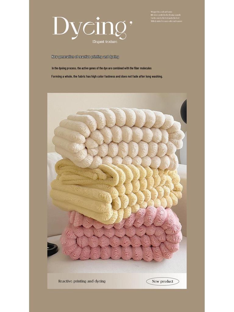 Verdickte Warme Flanell- & Kaninchenfell-Decke für Büro oder Zuhause