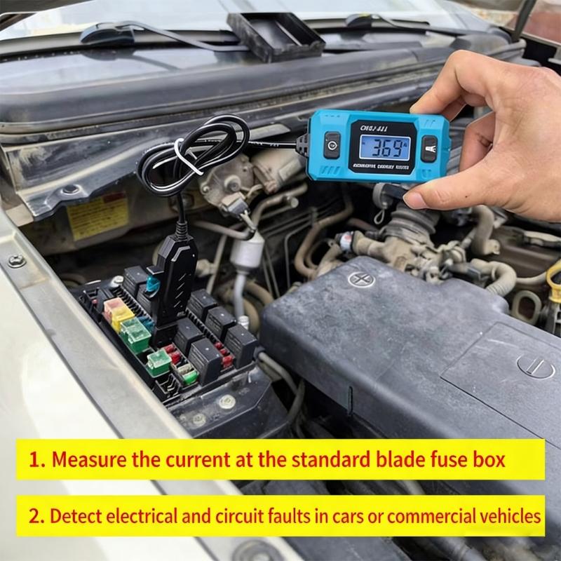 2/3pcs 12V/24V Car Current Tester Detector with Backlit & Flashlight 0.01-19.99A Automotive Fuses Circuit Analyzers Tool