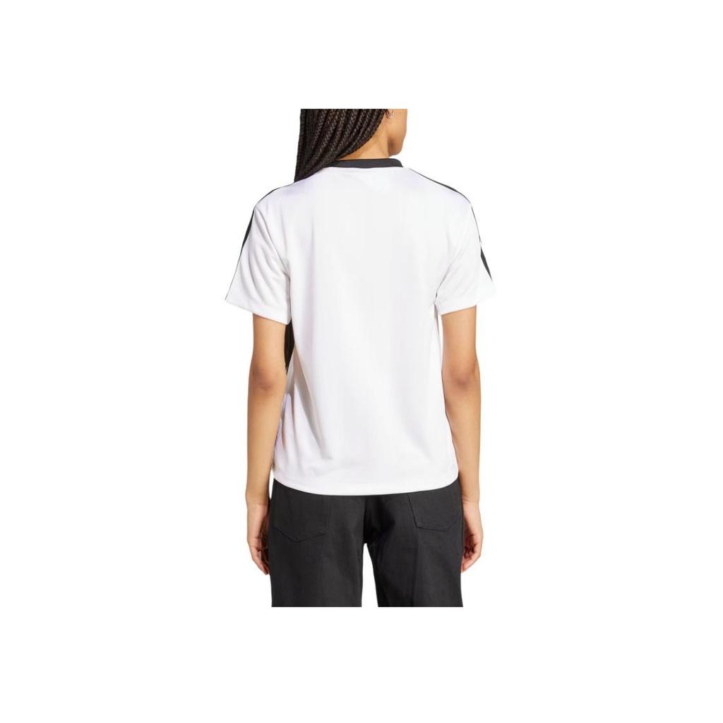 adidas Originals Adicolor Jacquard Sports Casual Crew Neck Short Sleeve T-Shirt Women Tops White JV9647