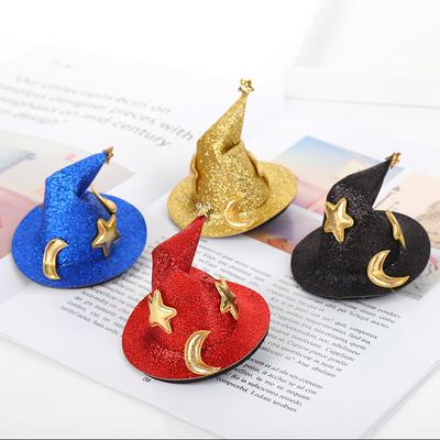 Halloween Crooked Hat Hairpin Show Party Top Hat Props Diy Witch Hat Small Pointed Hat Blank Hair Accessories