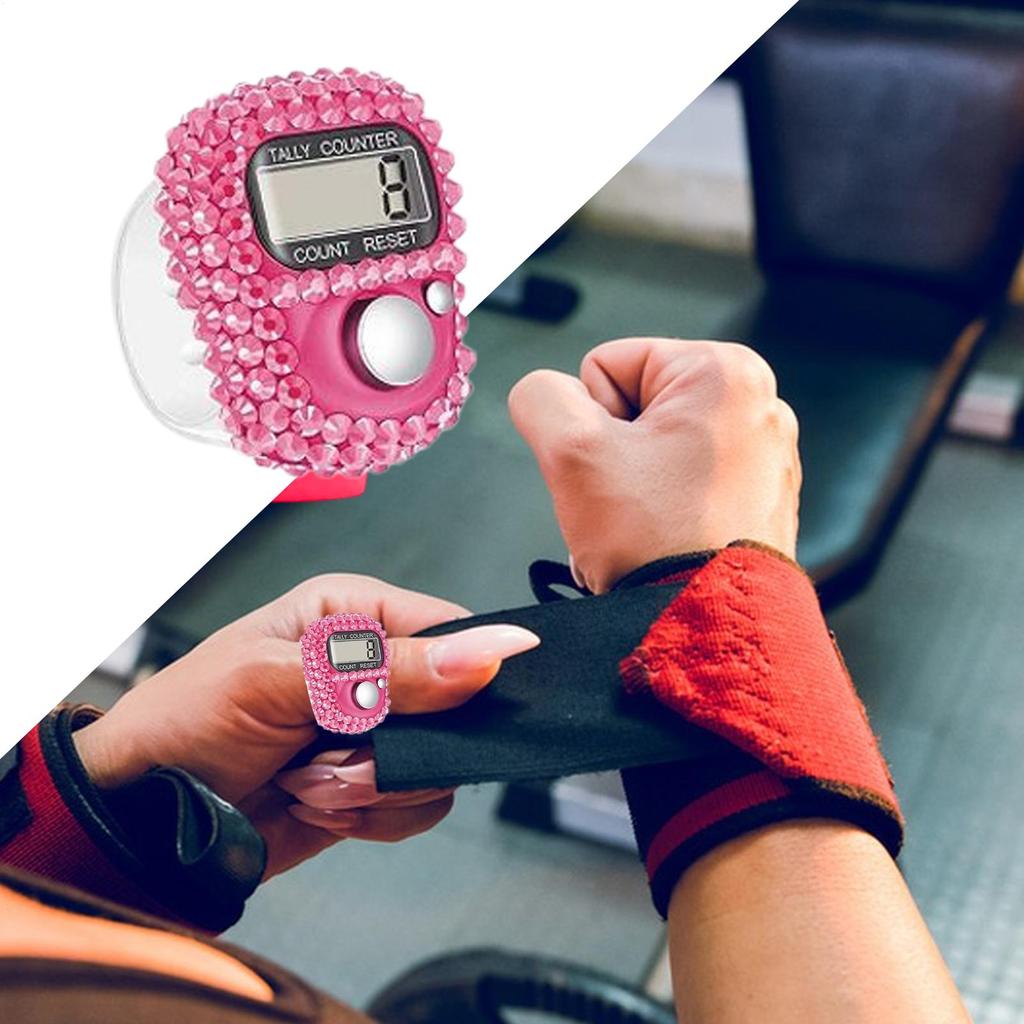 LCD Screen Digital Tally Counter Number Counter Resettable Lap Record Ring Manual Knitting Row Tally Ring For Golfer Training