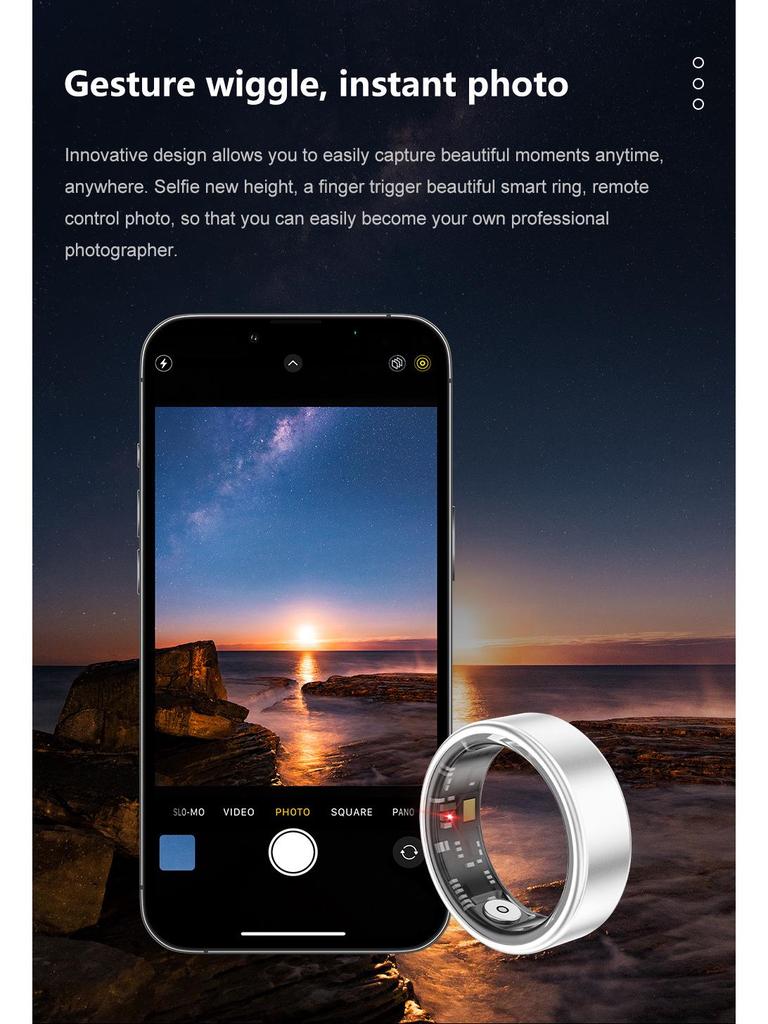 Smart Ring SR06: Waterproof, Blood Oxygen & Sleep Monitoring Bluetooth Wearable for Men and Women
