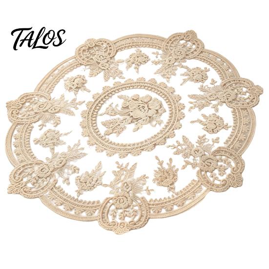 White Lace Coaster for Dining Retro Round Doily, Embroidered Floral Coaster, 13 Inch Doily Wedding Sheer Placemat Wedding, Tea Party Table Decor
