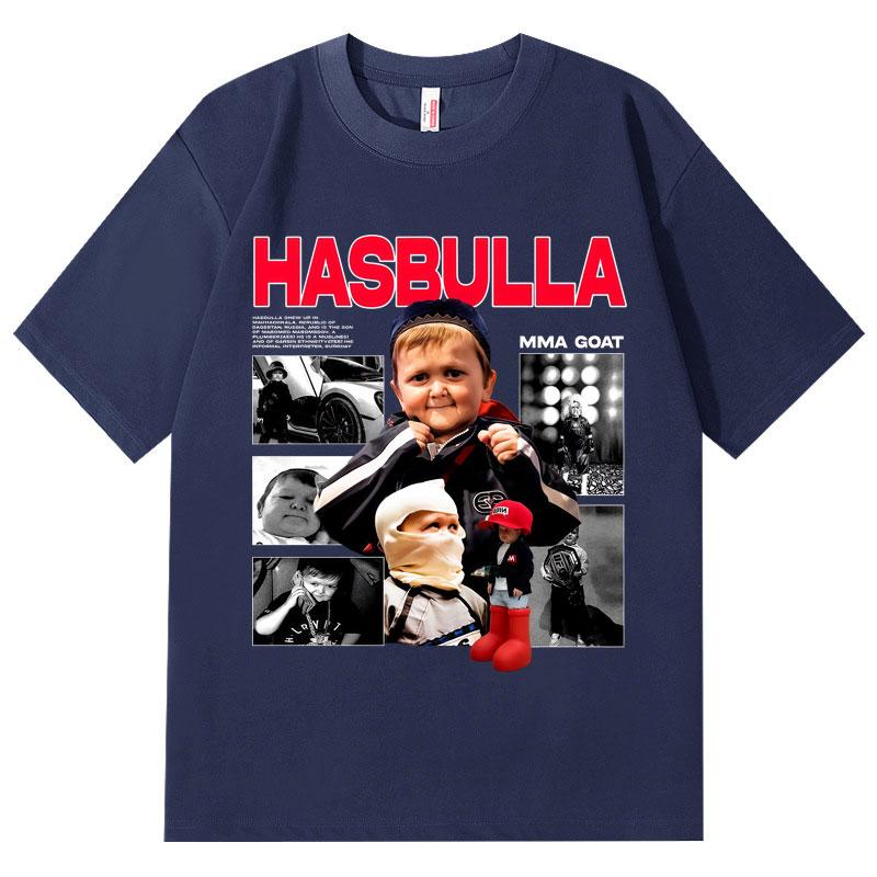 Hasbulla Mini Khabib Koszulki Graficzne Trend Mody High Street Koszulki z Krótkim Rękawem Unisex Unisex Casual Luźne Koszulka 100% Bawełna