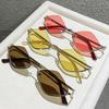 Small Diamond Shaped Metal Sunglasses for Women Men Half Frame Sun Glasses Dopamine Outdoor UV Protection Goggle Shades