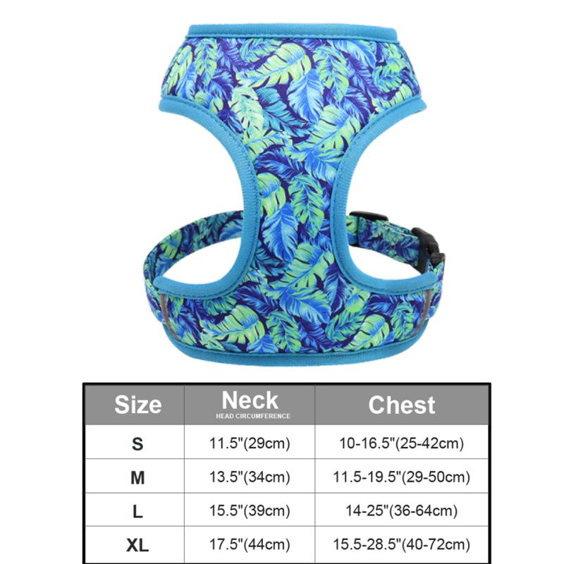 Print Flower Dog Harness Leash Set Forest Floral Pet Puppy Harness Vest Leashes Adjustable for Small Medium Large Dogs Chihuahua