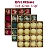 24pcs Wine Red Christmas Ball Ornaments Flocking Christmas Tree Party Decoration New Year Christmas Spheres Pendant Balls