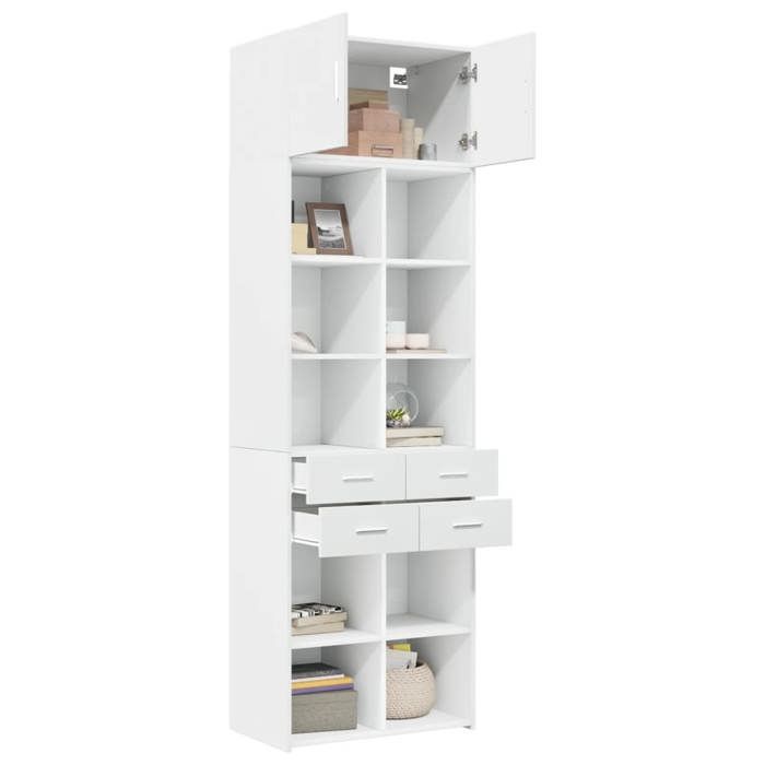 VidaXL Storage Cabinet White 70x42.5x225 Cm Engineered Wood, Bathroom Storage Cabinet, Unit of 3281336