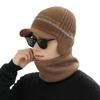 New velvet warm ear bag knitted cap men's autumn and winter cycling sports cold-proof wool scarf cover