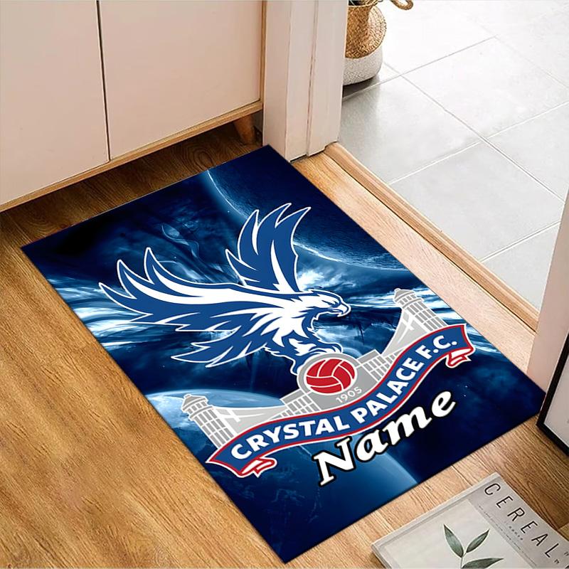 Custom Name Crystal Palace Crest Art Rug Game Carpet, Floor Mat for Bedroom Living Room Entryway Rug, Home Decor Idea Gift for Christmas Birthday