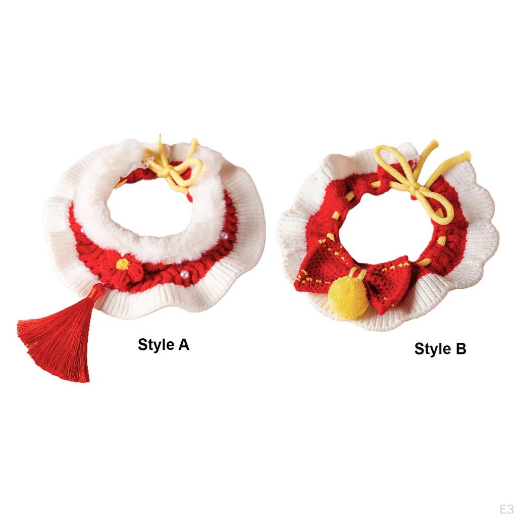 Cozy Knit Cat Collar for Year Celebrations