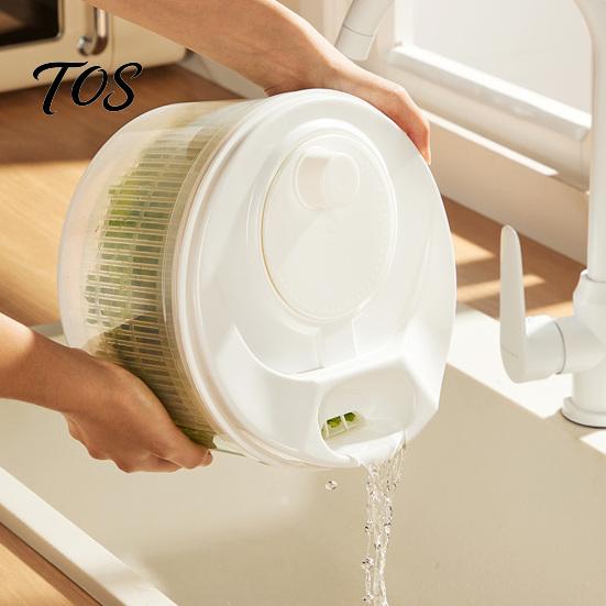 Compact Vegetable Strainer Manual Salad Spinner, Hand Crank Dryer with No Electricity Basket, Efficient Centrifugal Drainer for Lettuce And