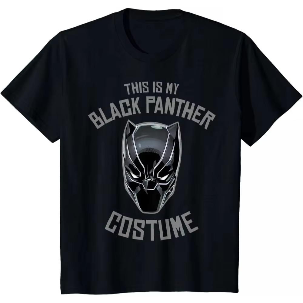 

2026 Men Women Unisex Black Panther Mask Marvel TShirt Urban Street Short Sleeve Vintage Cotton Comfy Fit Crew Neck Casual Top S