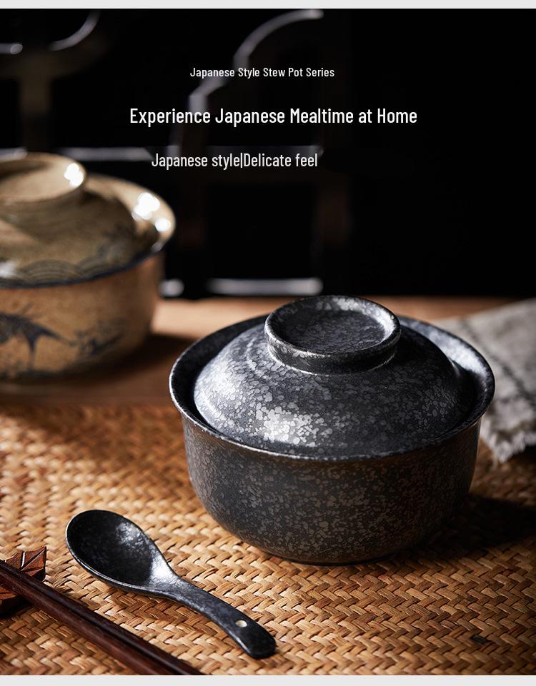 Underglaze Ceramic Bowl for Noodles, Soup, Stew, & Baked Rice - Ideal for Dorms & Restaurants