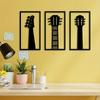 3pc/set Metal Wall Art Sculpture Decorative Musical Instrument Wall Sculpture Decor Music Style Metal Wall Decoration Music Sign